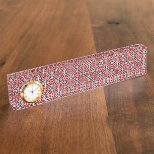 Porte-nom Pour Bureau Broderie Ethnique Slave, Traditionnelle Balkanique