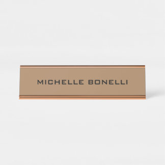 Porte-nom Pour Bureau Brown clair minimaliste Plain moderne
