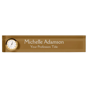 Porte-nom Pour Bureau Brown Professionnel Plain Moderne