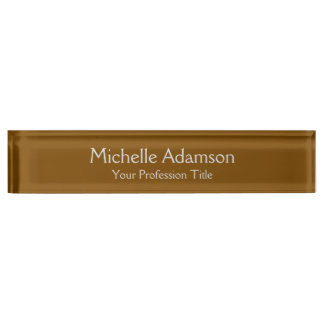 Porte-nom Pour Bureau Brown Professionnel Plain Moderne