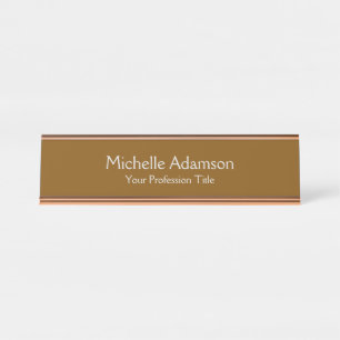 Porte-nom Pour Bureau Brown Professionnel Plain Moderne