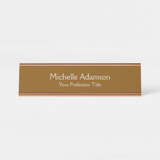Porte-nom Pour Bureau Brown Professionnel Plain Moderne