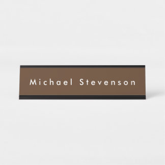 Porte-nom Pour Bureau Brown Trendy Modern Professional