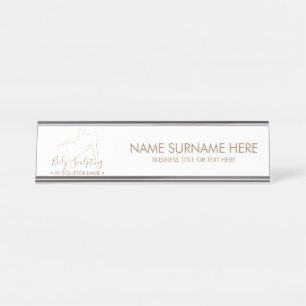 Porte-nom Pour Bureau Brunissage solaire de sculpture corporelle moderne