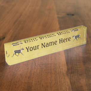 Porte-nom Pour Bureau Bull Caribou