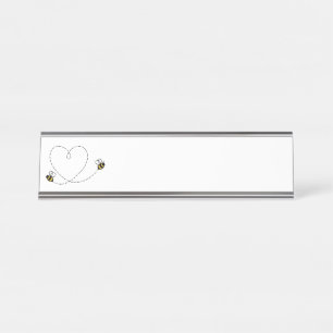 Porte-nom Pour Bureau Bumble Bee Heart