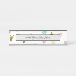 Porte-nom Pour Bureau Bumblebee Jaune Bumble Noir Bee Coloré