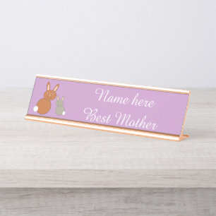 Porte-nom Pour Bureau Bunnies Fête des mères sur mesure