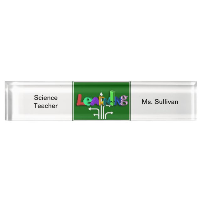 Porte-nom Pour Bureau Bureau acrylique de l'enseignant scientifique Plaq (Devant)