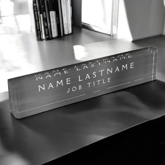 Porte-nom Pour Bureau Bureau d'affaires professionnel noir