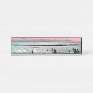 Porte-nom Pour Bureau Bureau de plage Tropical Hawaii Nom Plate