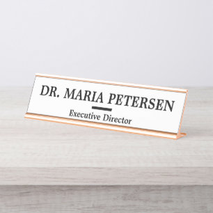 Porte-nom Pour Bureau Bureau du médecin moderne noir blanc