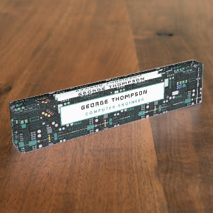 Porte-nom Pour Bureau Bureau du Motif de la carte de circuits de l'ingén