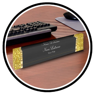 Porte-nom Pour Bureau Bureau exécutif chic d'or et de parties
