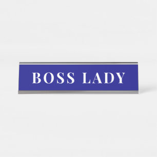 Porte-nom Pour Bureau Bureau personnalisé de la patronne bleu marine pro