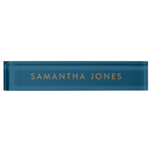 Porte-nom Pour Bureau Bureau personnalisé minimaliste moderne Gold Blue
