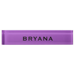 Porte-nom Pour Bureau Bureau Personnalisé Moderne Lumineux Trempé Violet