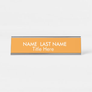 Porte-nom Pour Bureau Bureau personnalisé orange Simple Élégant