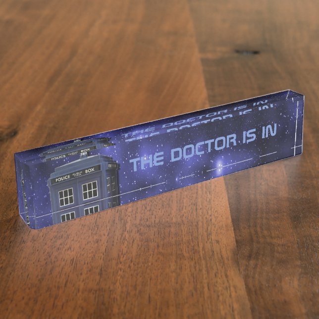 Porte-nom Pour Bureau Cabine téléphonique de police (Taille)