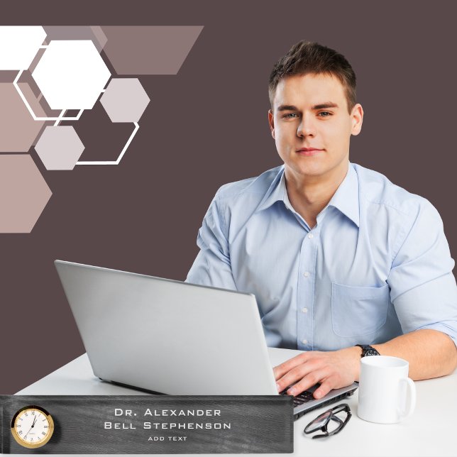 Porte-nom Pour Bureau Cadeau de doctorat moderne personnalisé (Créateur téléchargé)