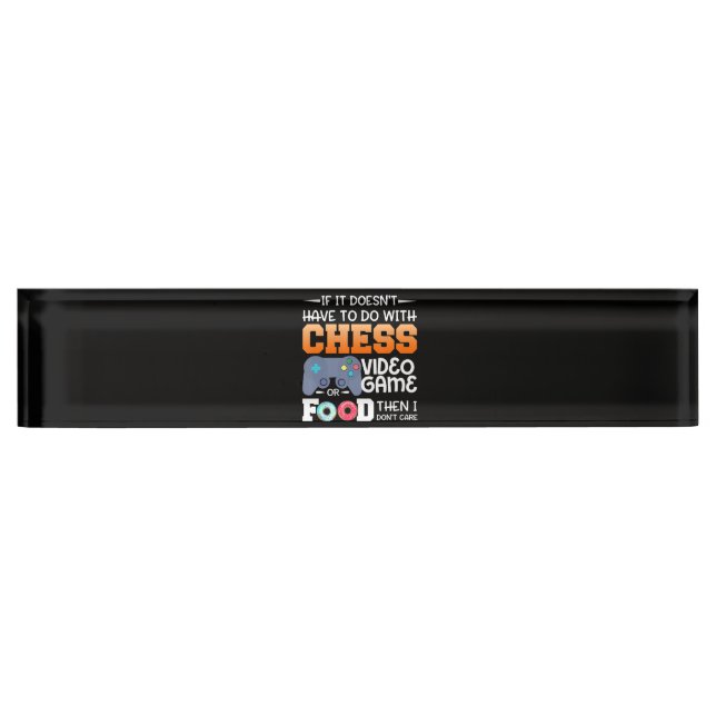 Porte-nom Pour Bureau Cadeau d'échecs | Jeu Vidéo D'Échecs Ou Conception (Devant)