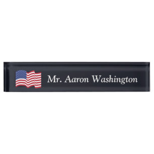 Porte-nom Pour Bureau Cadeau personnalisé American Flag Office Desk
