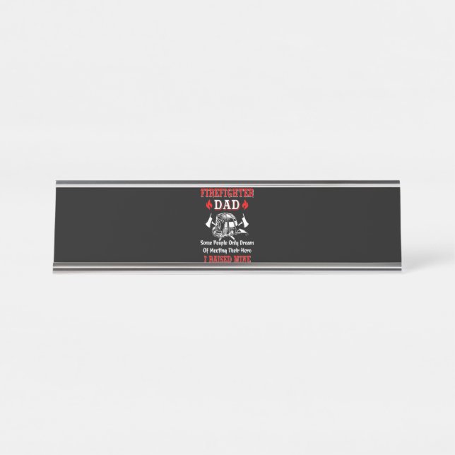 Porte-nom Pour Bureau Cadeau pompier | Cadeaux papa pompier (Devant)