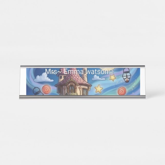 Porte-nom Pour Bureau Cadeau pour Mme Emma palette (Devant)