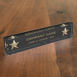 Porte-nom Pour Bureau Cadre d'entreprise d'étoile d'or