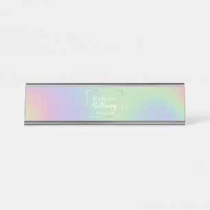 Porte-nom Pour Bureau Cadre métallique Holographique moderne à effet arc