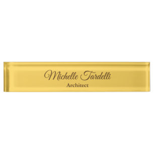 Porte-nom Pour Bureau Calligraphie de script moderne minimaliste couleur