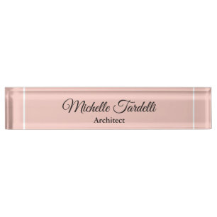 Porte-nom Pour Bureau Calligraphie minimaliste de script moderne