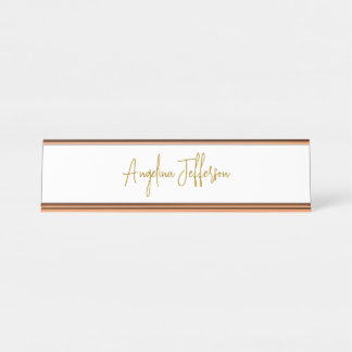 Porte-nom Pour Bureau Calligraphie professionnelle Elegant or couleur