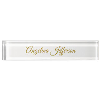 Porte-nom Pour Bureau Calligraphie professionnelle Elegant or couleur