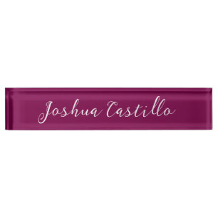 Porte-nom Pour Bureau Calligraphie Simple Couleur Vin Professionnel