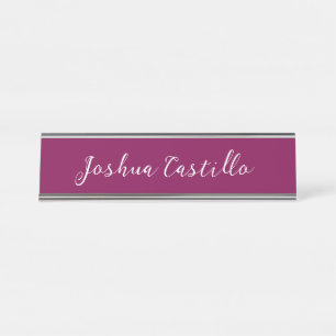 Porte-nom Pour Bureau Calligraphie Simple Couleur Vin Professionnel