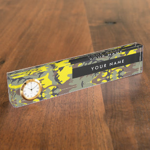 Porte-nom Pour Bureau Camo jaune et marron, Camouflage, Militaire, Armée