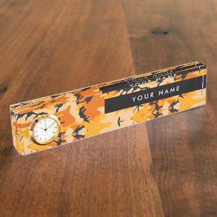 Porte-nom Pour Bureau Camo orange, Camouflage, Militaire, Armée