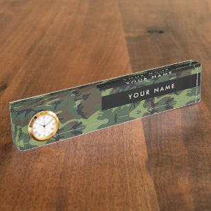 Porte-nom Pour Bureau Camo Vert, Camouflage, Militaire, Armée