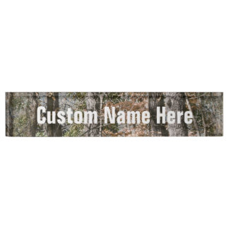 Porte-nom Pour Bureau Camouflage Camouflage d'arbre forestier Nature Cha