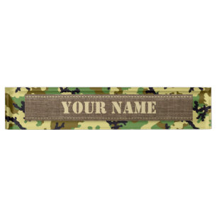 Porte-nom Pour Bureau Camouflage des bois