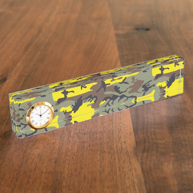 Porte-nom Pour Bureau Camouflage jaune et Brown, Militaire, Armée (Taille)