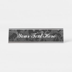 Porte-nom Pour Bureau Camouflage moderne Camo-noir et gris foncé