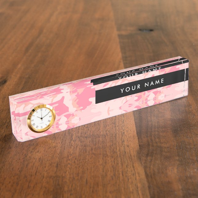 Porte-nom Pour Bureau Camouflage Rose, Camouflage, Militaire, Armée (Taille)
