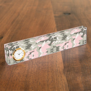 Porte-nom Pour Bureau Camouflage rose et vert, Militaire, Armée
