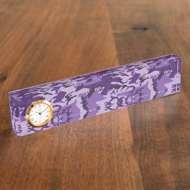Porte-nom Pour Bureau Camouflage Violet, Militaire, Armée (Taille)
