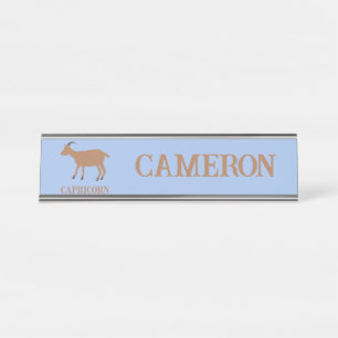 Porte-nom Pour Bureau Capricorn Étoile Signal Chèvre Nom personnalisé