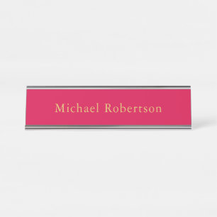 Porte-nom Pour Bureau Carmine Rouge or couleurs Professional tendance mo