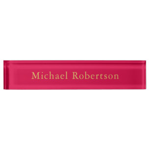 Porte-nom Pour Bureau Carmine Rouge or couleurs Professional tendance mo