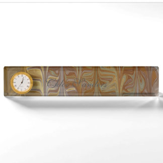 Porte-nom Pour Bureau Carrelage en céramique Motif en cèdre doré marbré